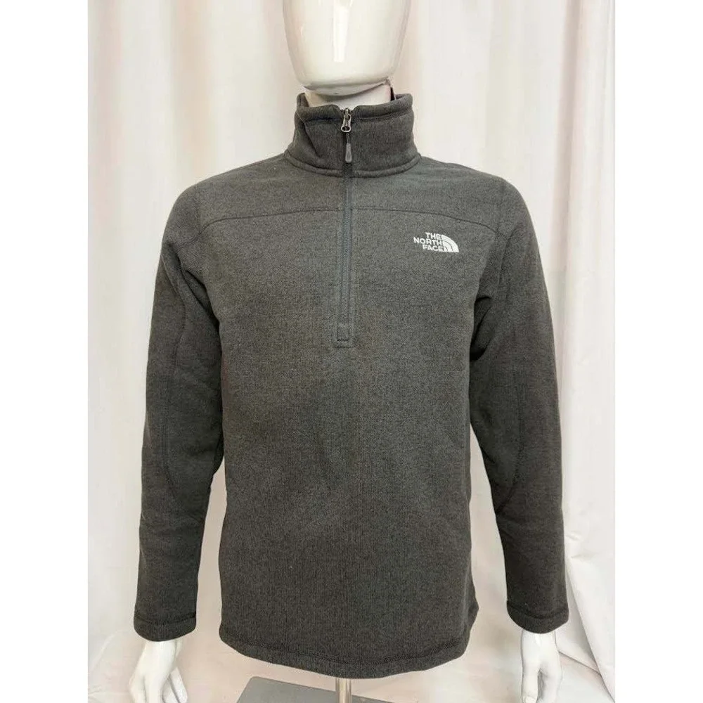 The North Face Mens Gordon Lyons 1/4 Zip Fleece Pullover TNF Black Heather S NWT